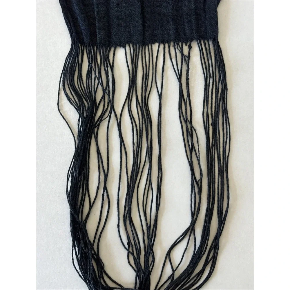 Vintage Hmong Cotton Hand Embroidered Indigo Belt with Fringe